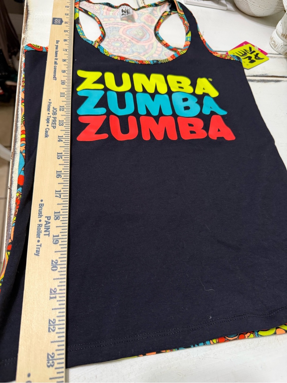Zumba Logo Tank Top in Black with Multicolor Print Small - Picture 6 of 10